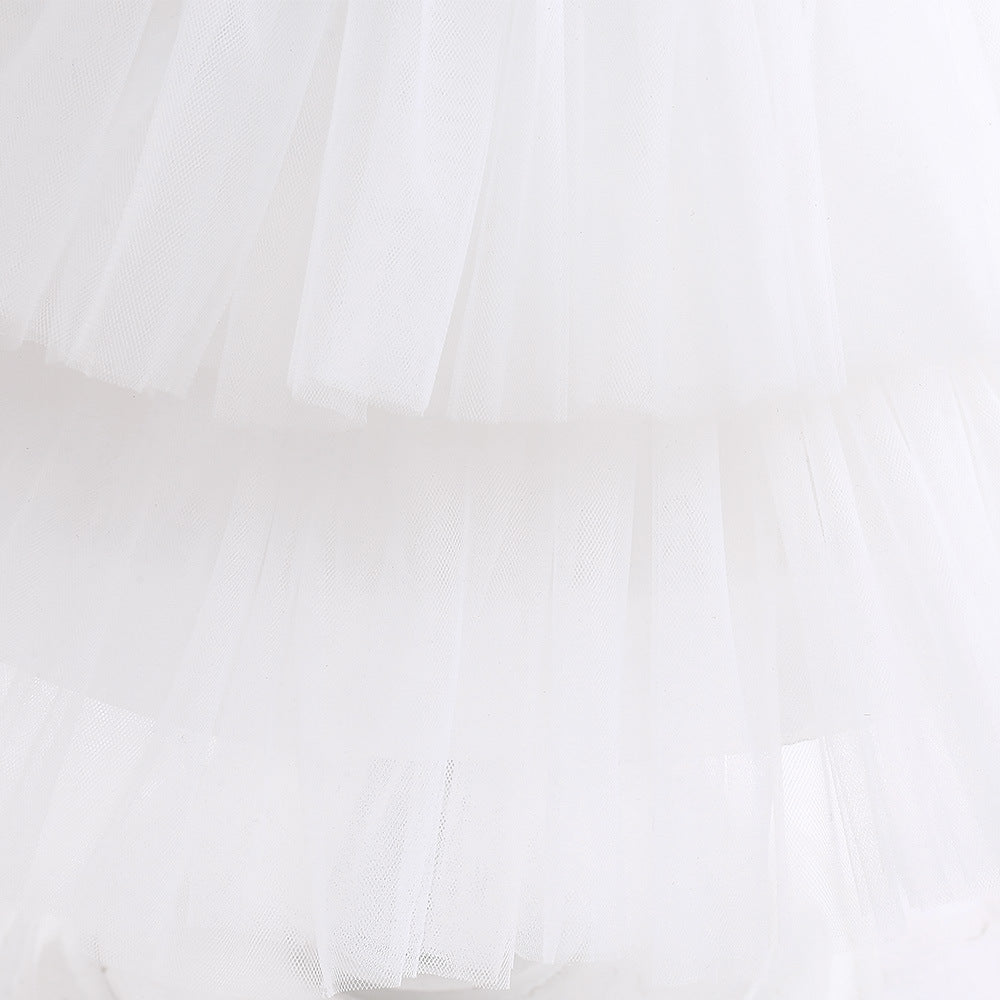 Cute Tiered Tulle A-Line Dress for Girls – Party & Flower Girl Princess Dress