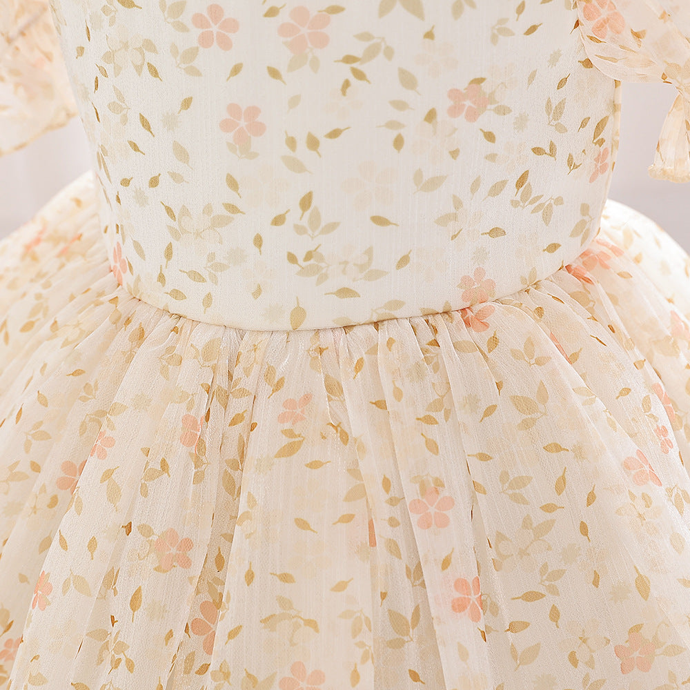 Adorable Yellow Floral Tulle Baby Dress for Parties & Holidays (9-24M)