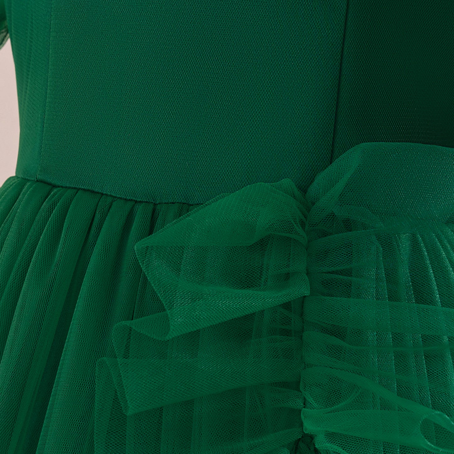 Dark Green Tiered Tulle Maxi Dress for Girls – Princess A-Line Party Gown
