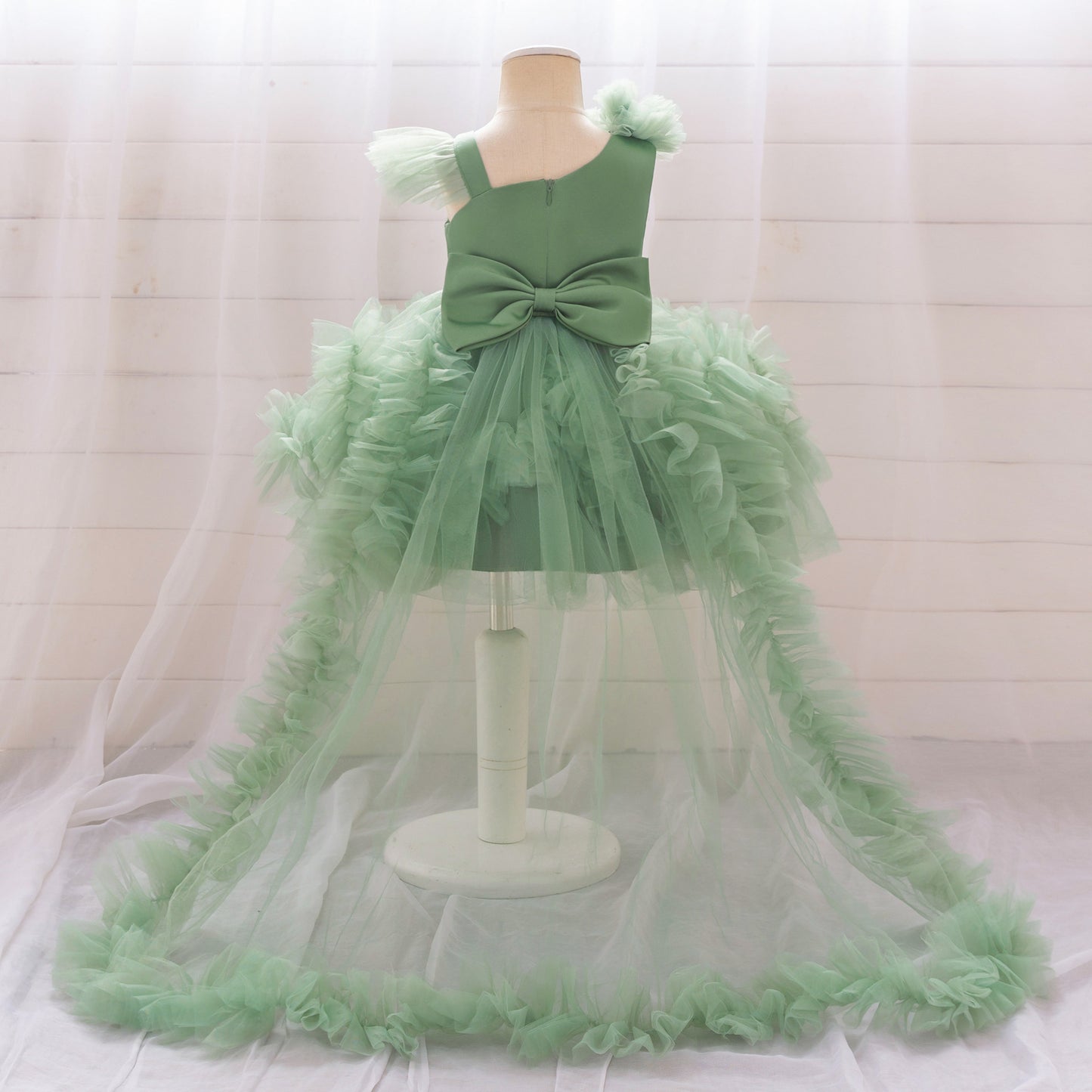 Cute Detachable Sequin Puffy Tulle Dress for Girls – Ball Gown, Off Shoulder
