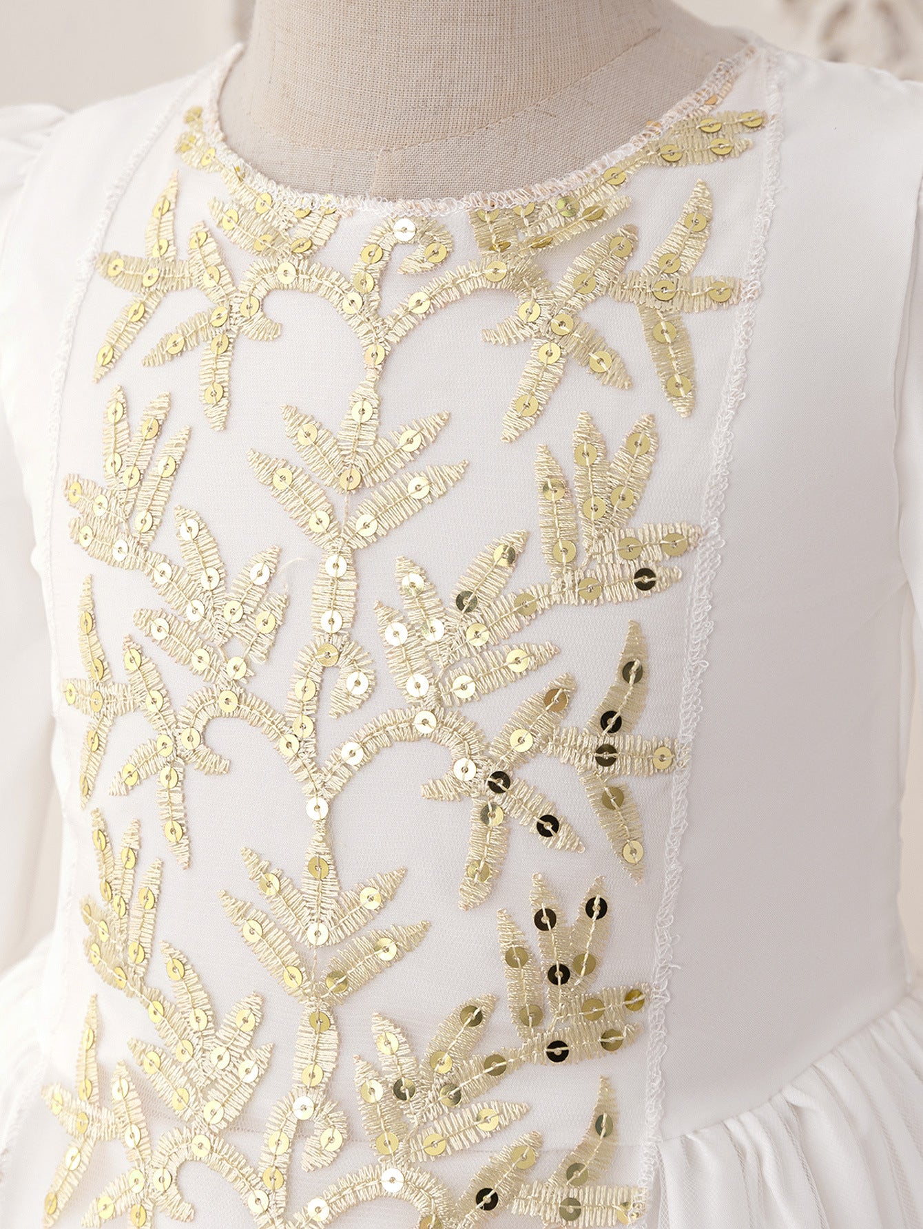 A-Line Elegant Embroidered Maxi Tulle Dress for Girls | Special Occasion Formalwear