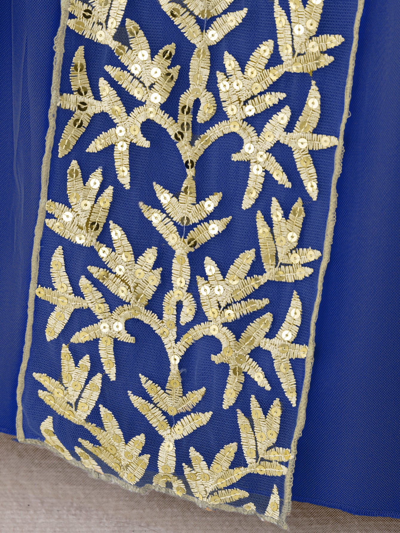 A-Line Elegant Embroidered Maxi Tulle Dress for Girls | Special Occasion Formalwear