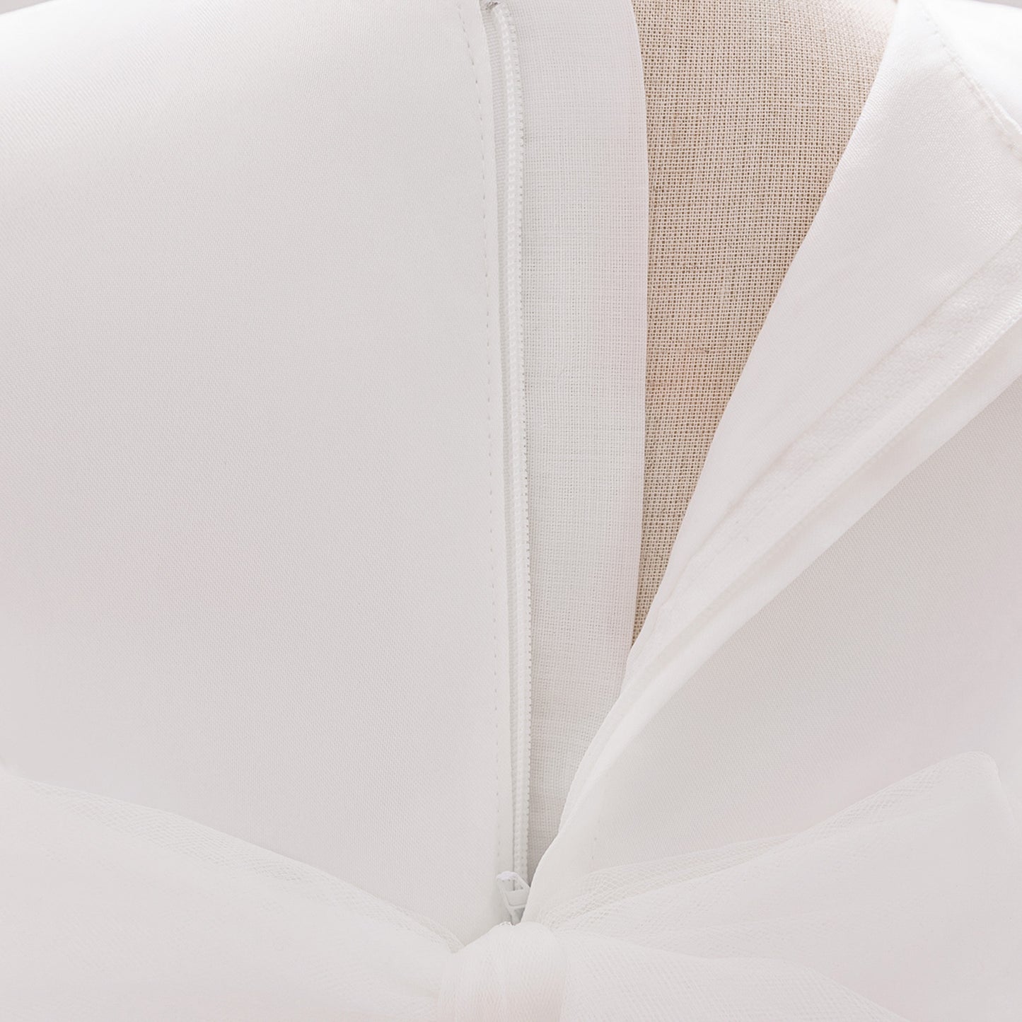 Cute Embroidered Puffy Baby Party Dress in Lace & Tulle - White for 3-24 Months
