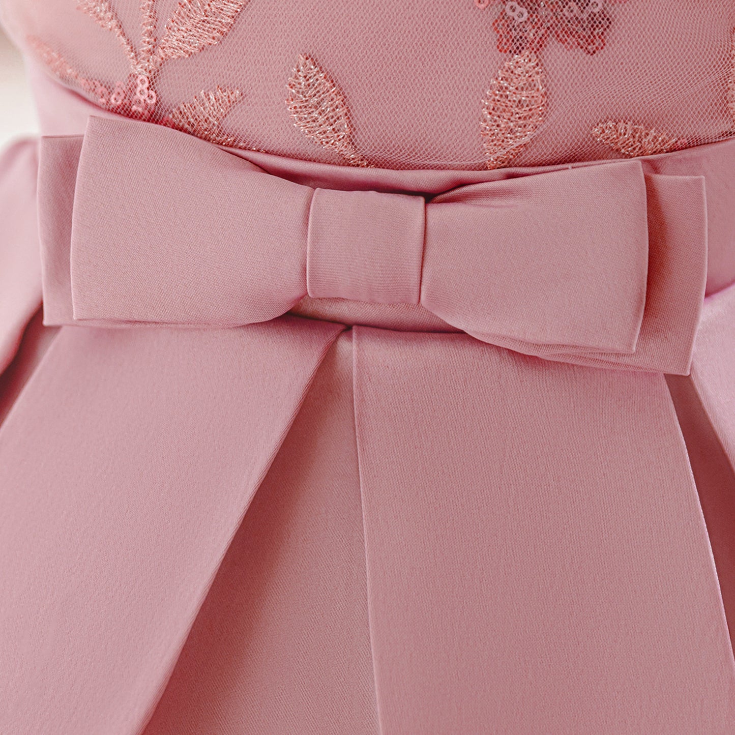 Cute Puffy High-Low Satin Ball Gown for Little Girls – Party & Flower Girl Dress