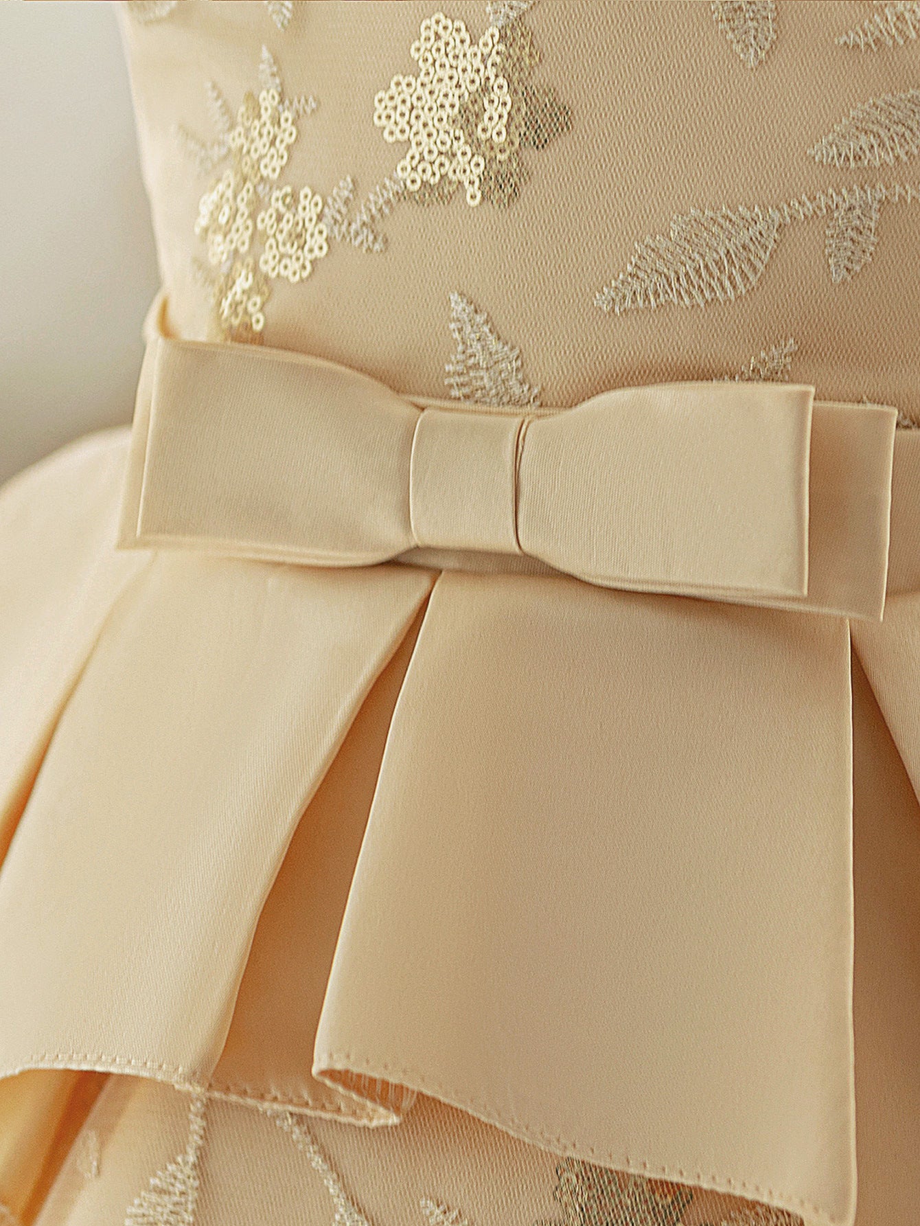 Cute Puffy High-Low Satin Ball Gown for Little Girls – Party & Flower Girl Dress