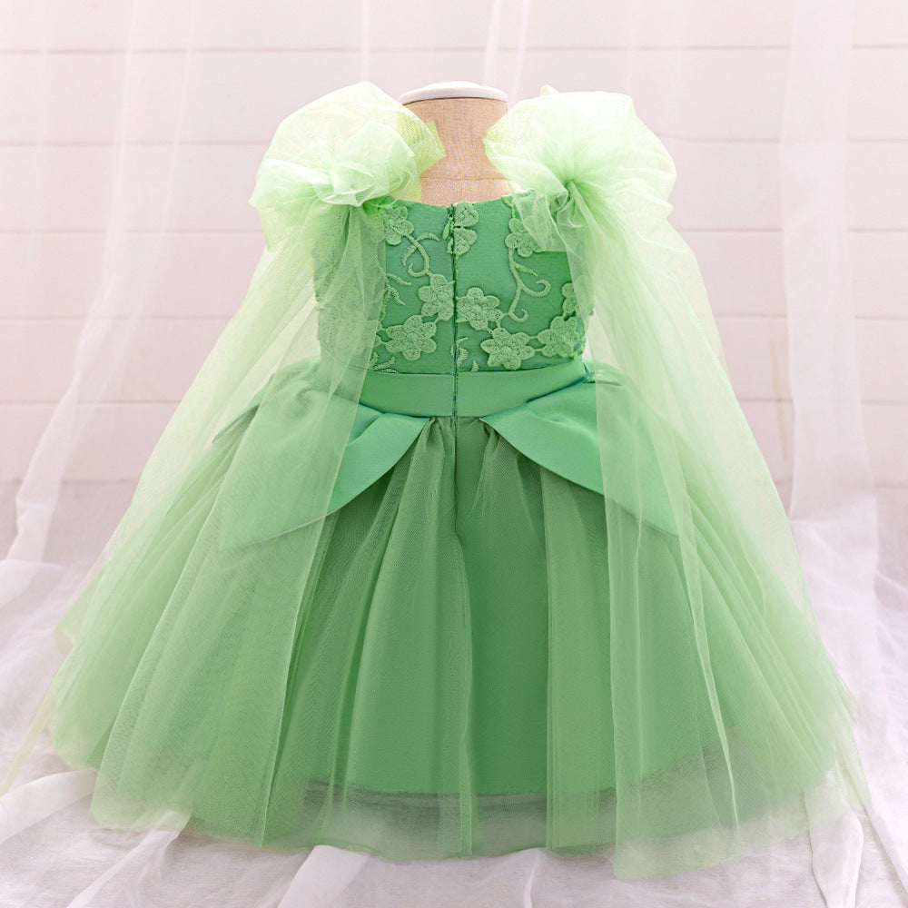 Cute Puffy Embroidered Tulle Ball Gown Dress for Girls (9M-4Y)