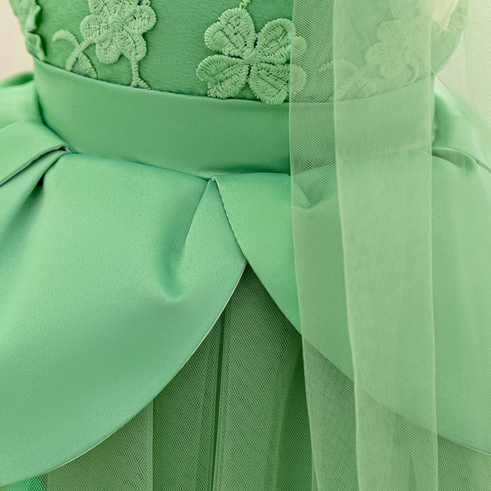 Cute Puffy Embroidered Tulle Ball Gown Dress for Girls (9M-4Y)