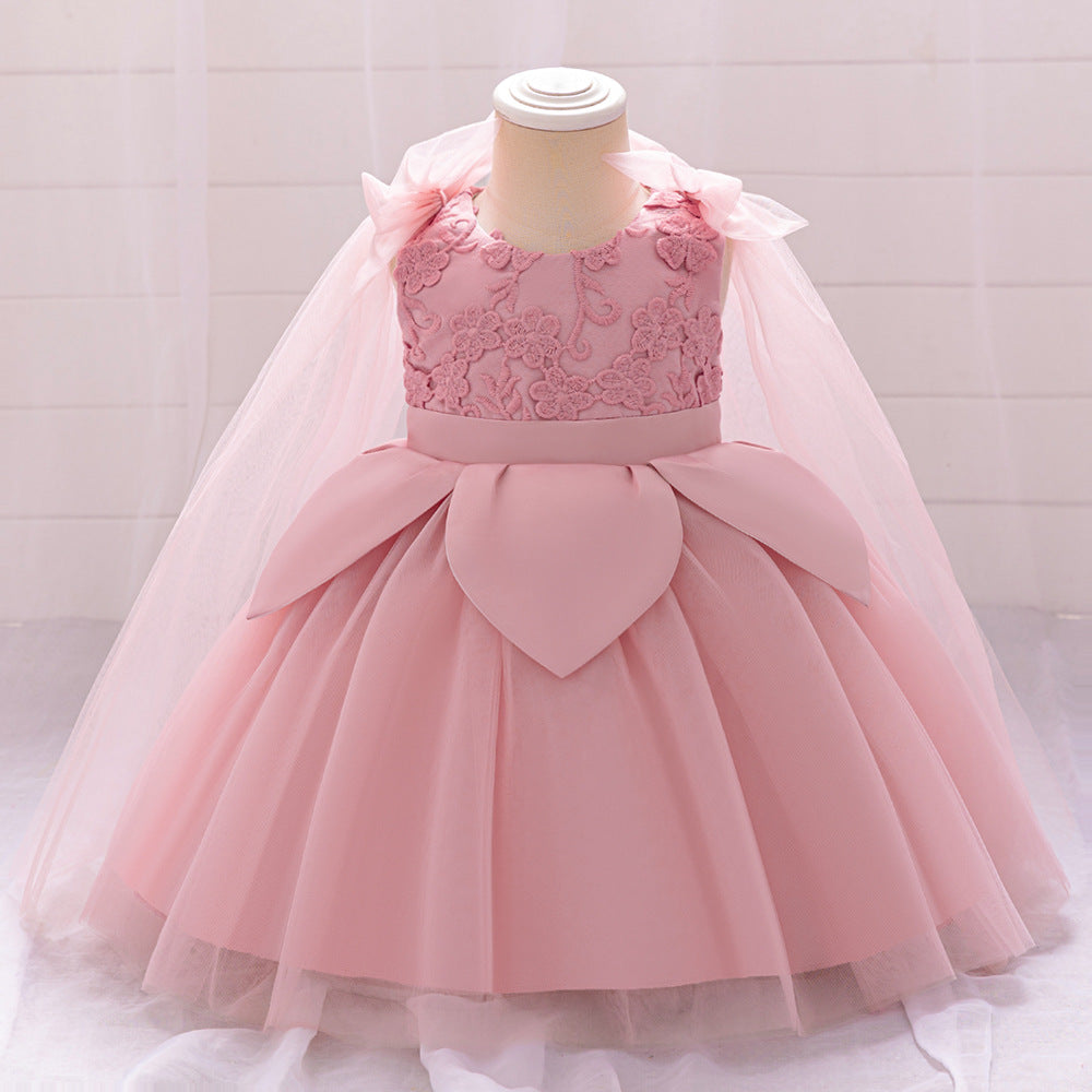 Cute Puffy Embroidered Tulle Ball Gown Dress for Girls (9M-4Y)