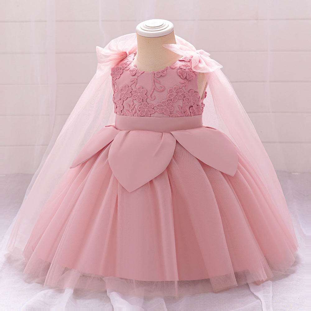 Cute Puffy Embroidered Tulle Ball Gown Dress for Girls (9M-4Y)