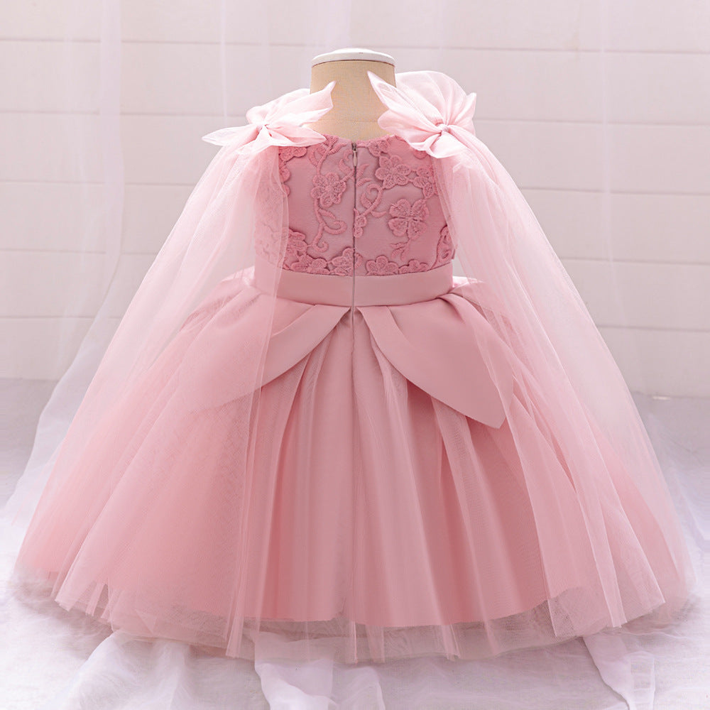 Cute Puffy Embroidered Tulle Ball Gown Dress for Girls (9M-4Y)