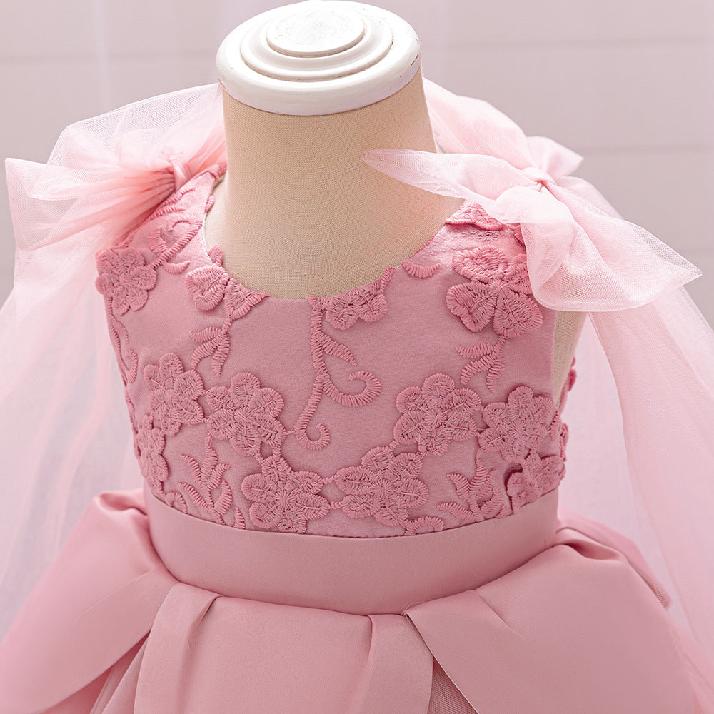Cute Puffy Embroidered Tulle Ball Gown Dress for Girls (9M-4Y)