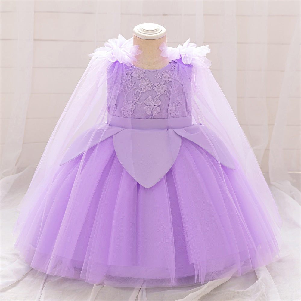 Cute Puffy Embroidered Tulle Ball Gown Dress for Girls (9M-4Y)