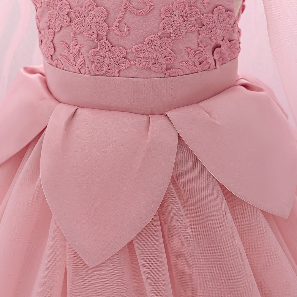Cute Puffy Embroidered Tulle Ball Gown Dress for Girls (9M-4Y)