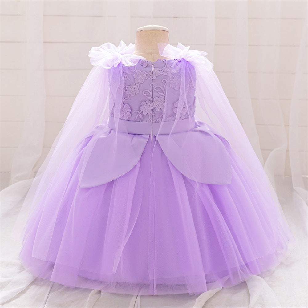 Cute Puffy Embroidered Tulle Ball Gown Dress for Girls (9M-4Y)