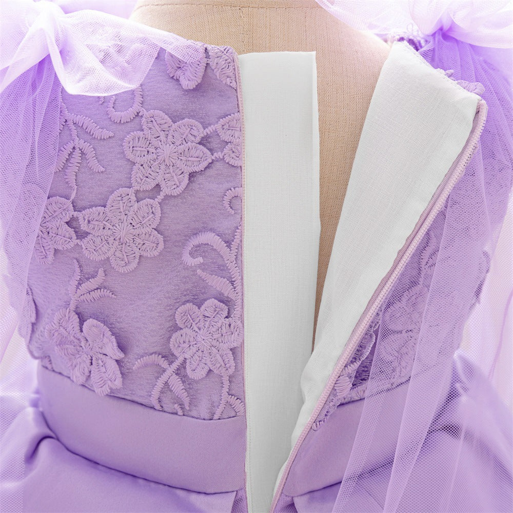 Cute Puffy Embroidered Tulle Ball Gown Dress for Girls (9M-4Y)