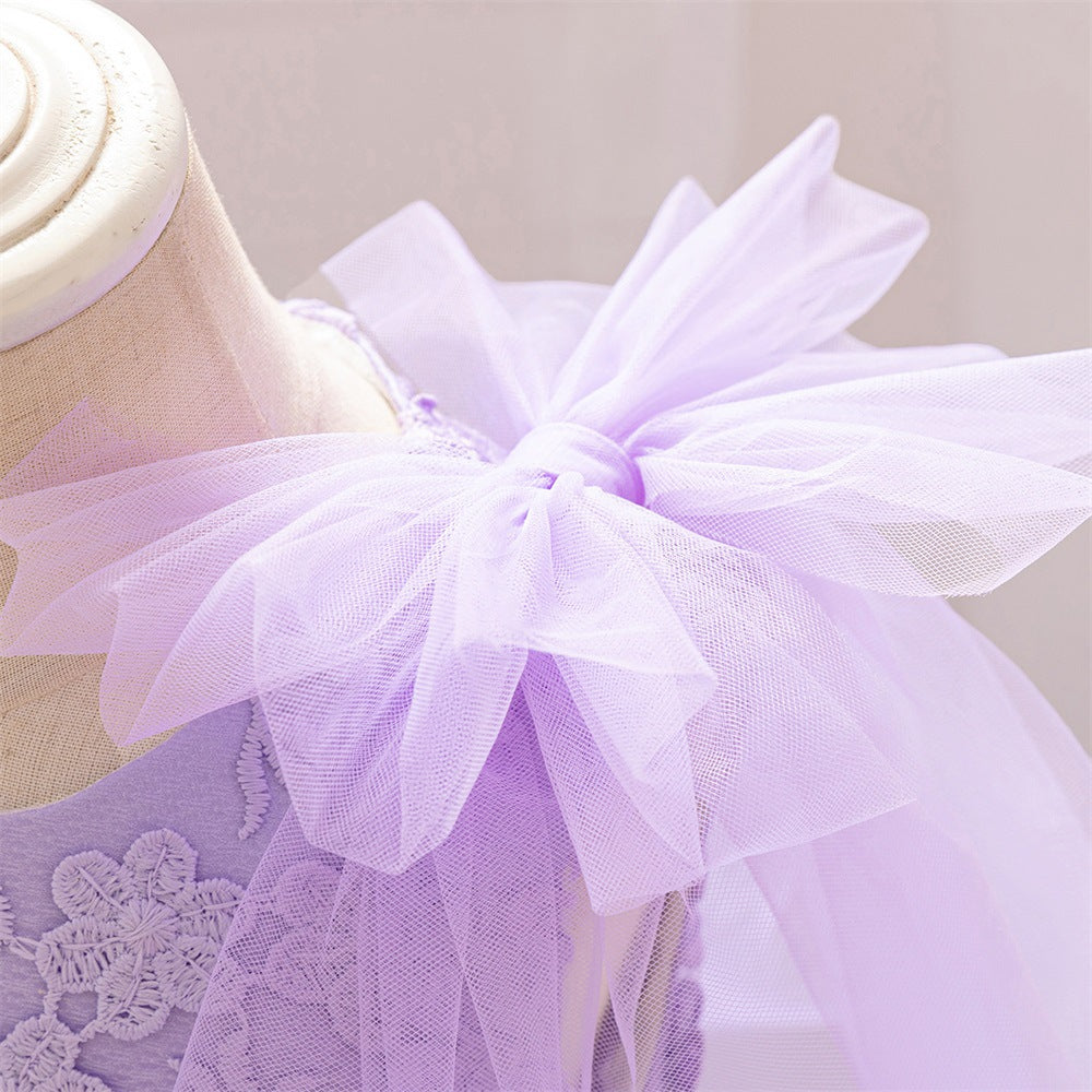 Cute Puffy Embroidered Tulle Ball Gown Dress for Girls (9M-4Y)