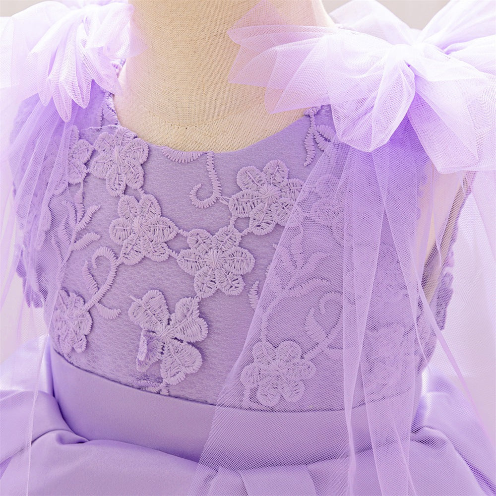 Cute Puffy Embroidered Tulle Ball Gown Dress for Girls (9M-4Y)