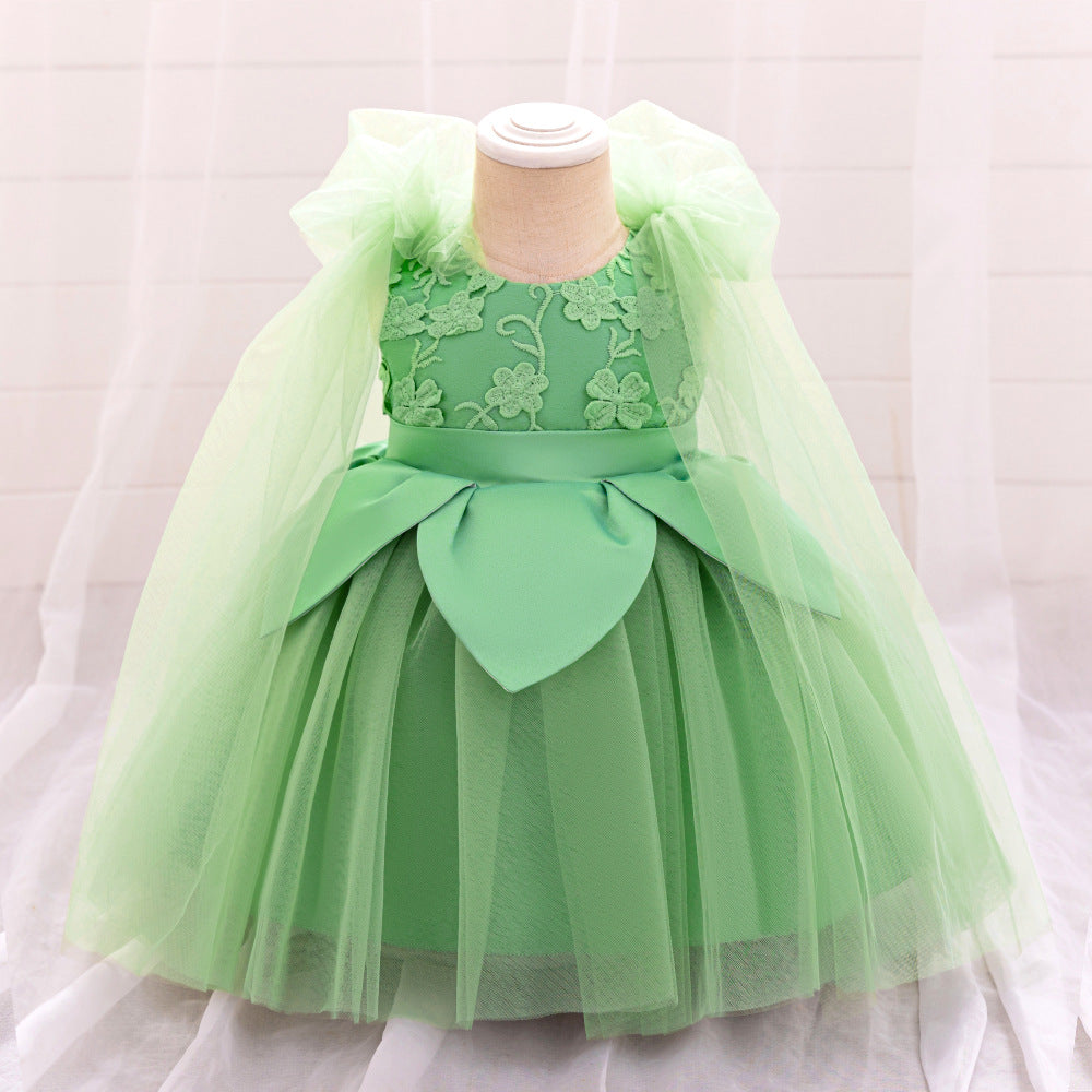 Cute Puffy Embroidered Tulle Ball Gown Dress for Girls (9M-4Y)