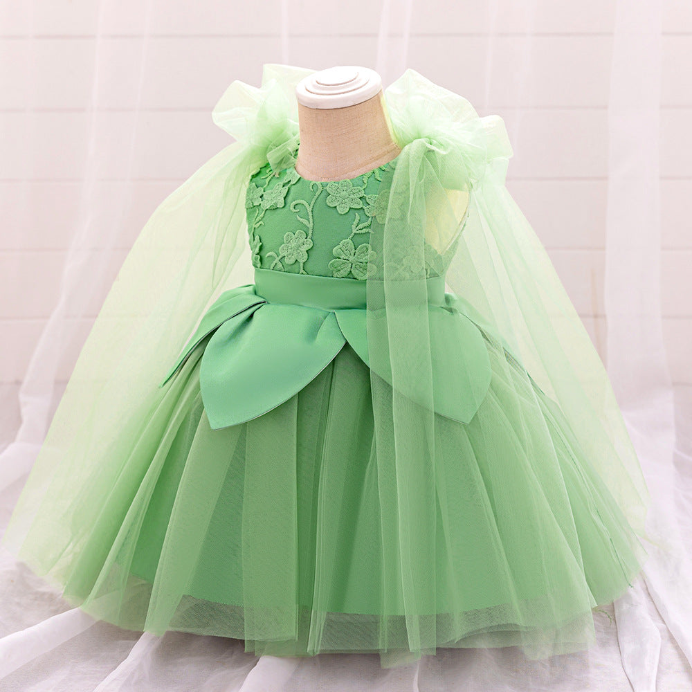 Cute Puffy Embroidered Tulle Ball Gown Dress for Girls (9M-4Y)