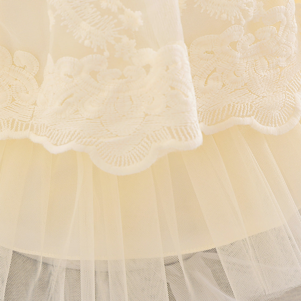 Embroidered Tiered Tulle A-Line Baby Dress for Special Occasions | Cute Baby Girl Party Dress