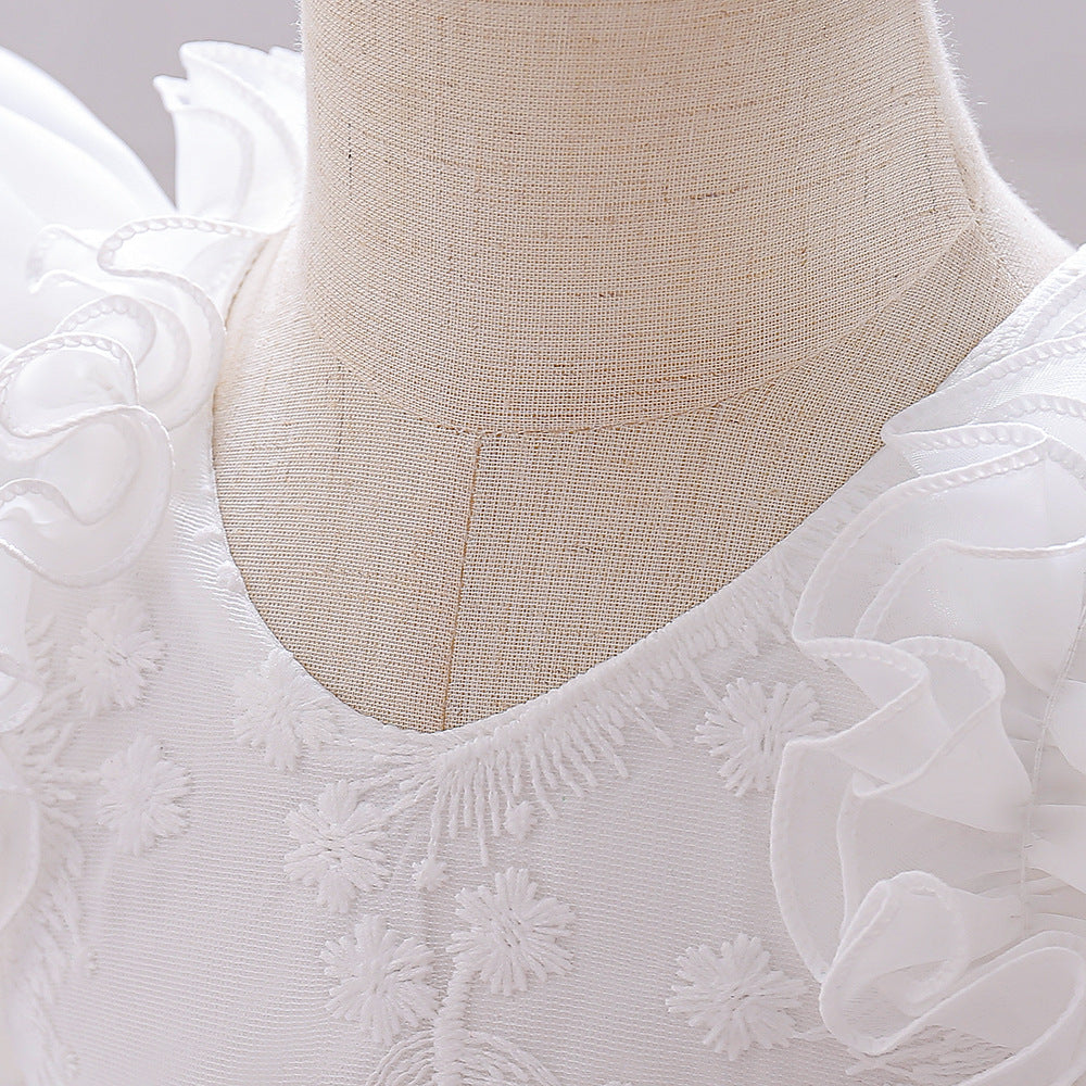 Embroidered Tiered Tulle A-Line Baby Dress for Special Occasions | Cute Baby Girl Party Dress