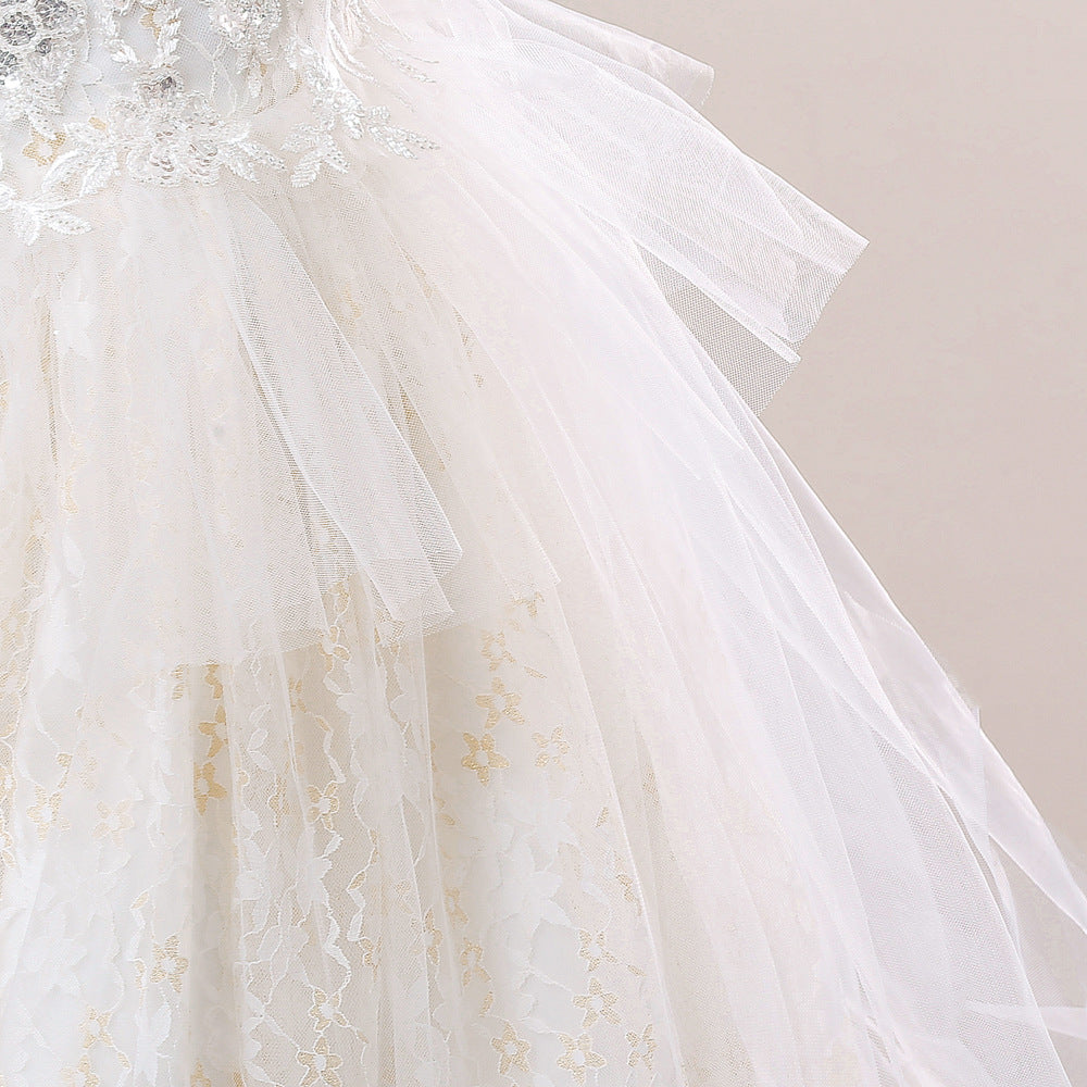 Embroidered Tulle Tiered Princess Dress for Girls – Formal Party & Wedding Wear