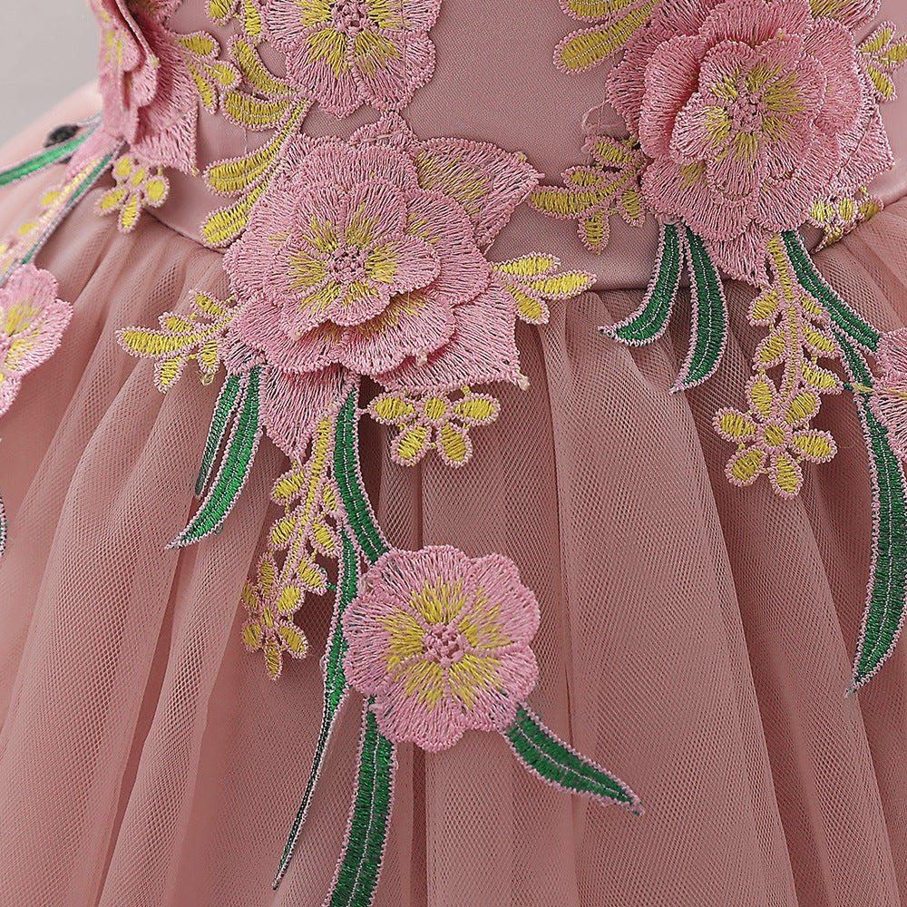 Cute Tulle Embroidered Princess Dress for Baby Girls – Flower Girl & Party Outfit