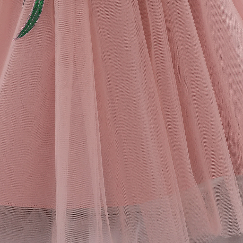 Cute Tulle Embroidered Princess Dress for Baby Girls – Flower Girl & Party Outfit