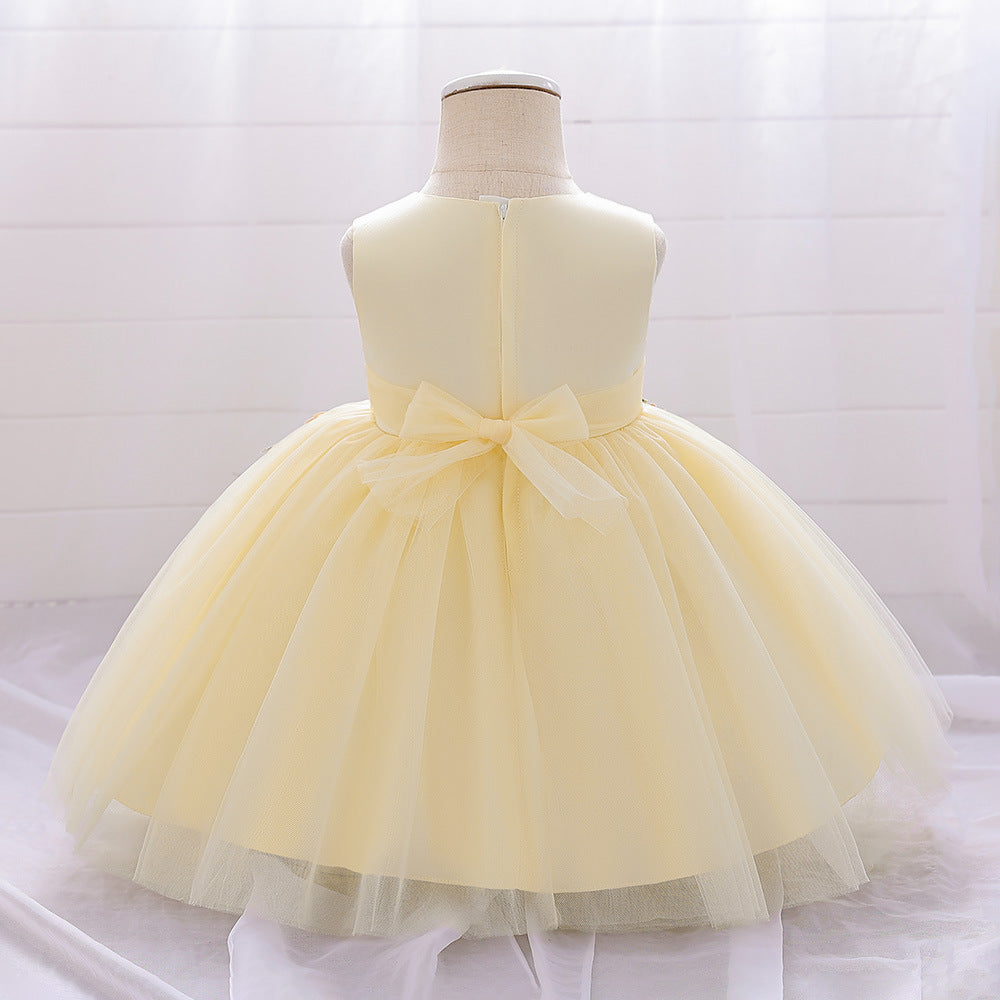 Cute Tulle Embroidered Princess Dress for Baby Girls – Flower Girl & Party Outfit