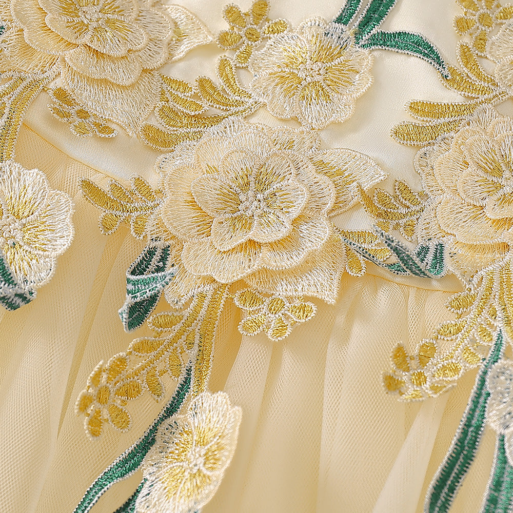 Cute Tulle Embroidered Princess Dress for Baby Girls – Flower Girl & Party Outfit