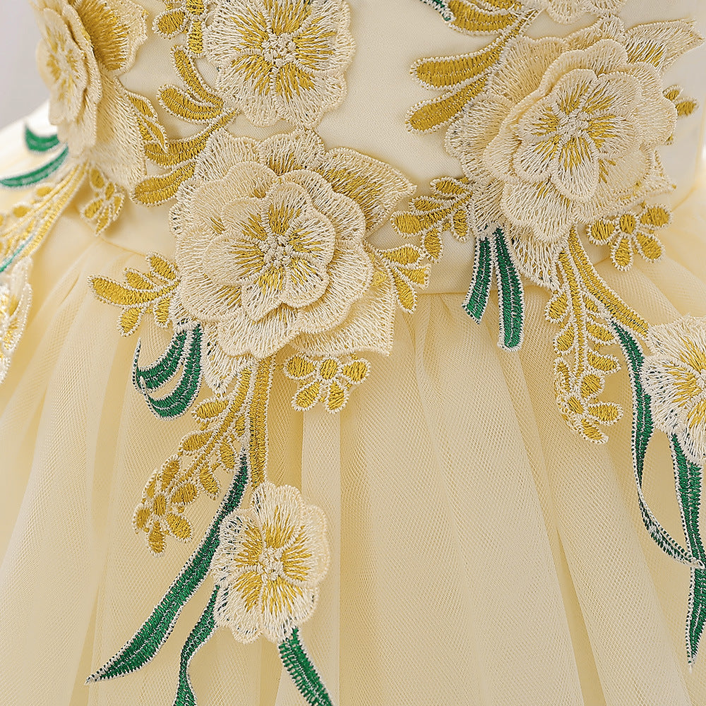 Cute Tulle Embroidered Princess Dress for Baby Girls – Flower Girl & Party Outfit