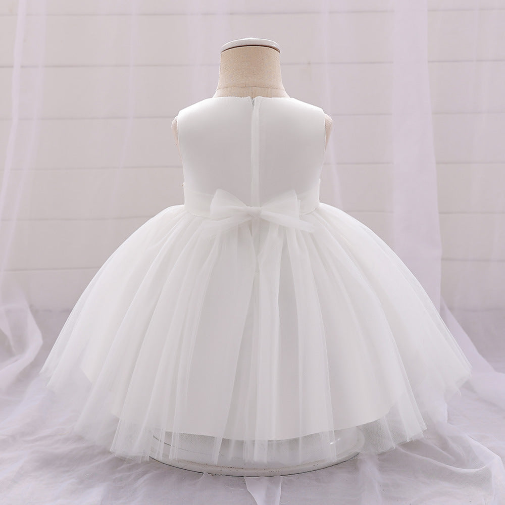 Cute Tulle Embroidered Princess Dress for Baby Girls – Flower Girl & Party Outfit