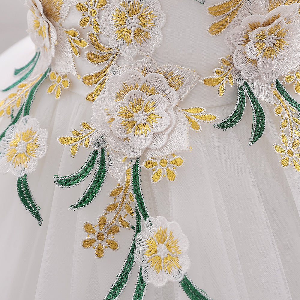 Cute Tulle Embroidered Princess Dress for Baby Girls – Flower Girl & Party Outfit