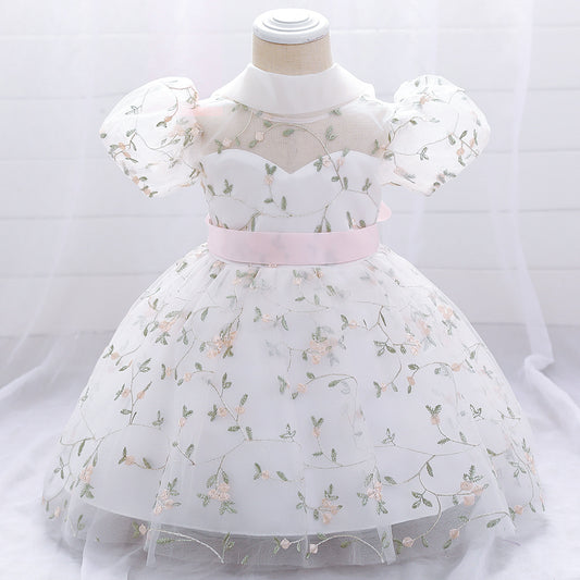 Frocklet Embroidered Tulle Princess Dress for Girls | Puffy Ball Gown for Parties & Weddings 12