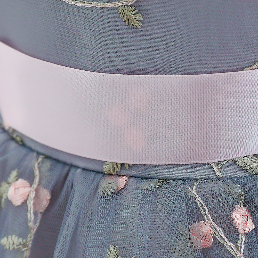 Embroidered Tulle Princess Dress for Girls | Puffy Ball Gown for Parties & Weddings