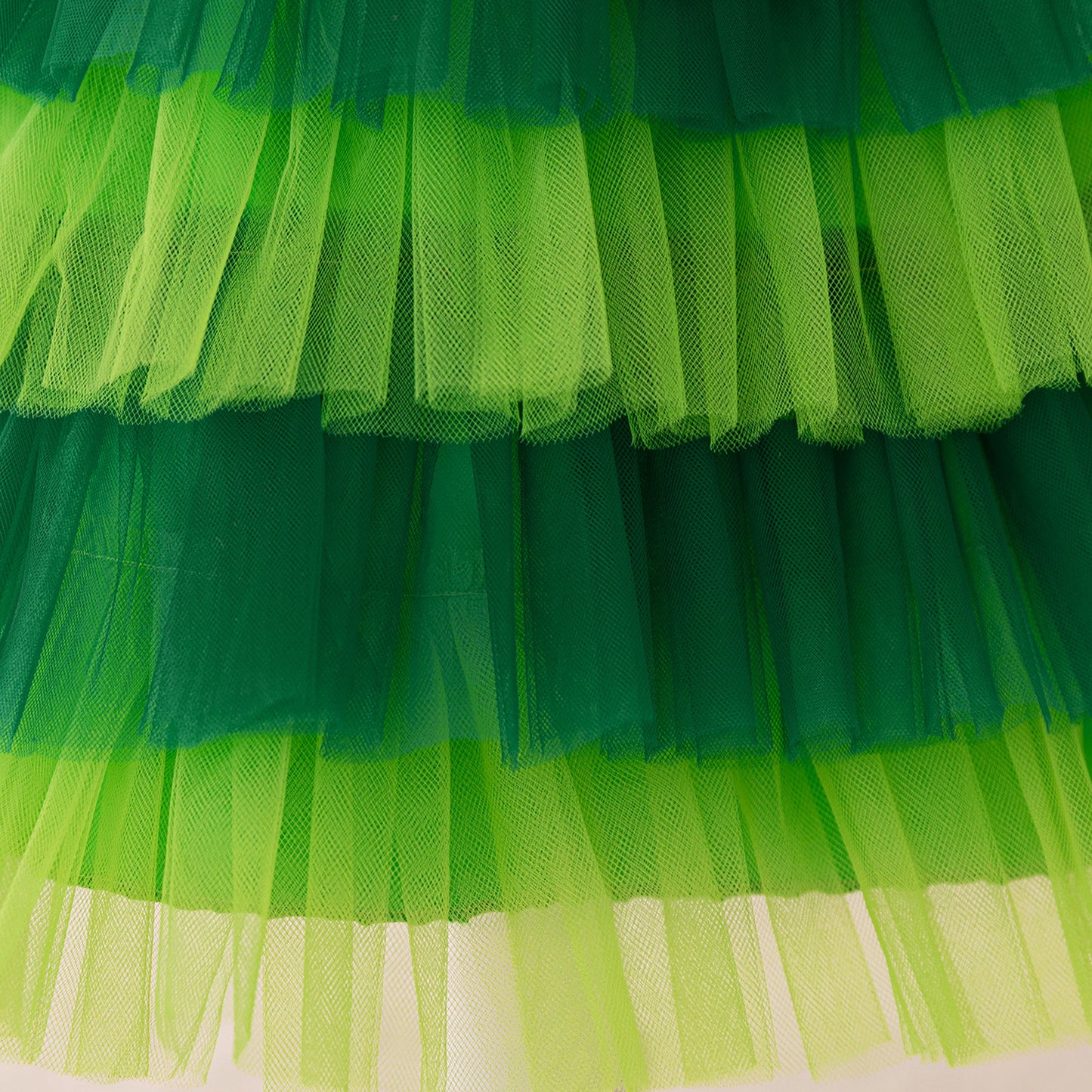 Emerald Green Tiered Tulle Princess Dress for Girls | Party & Wedding Outfit