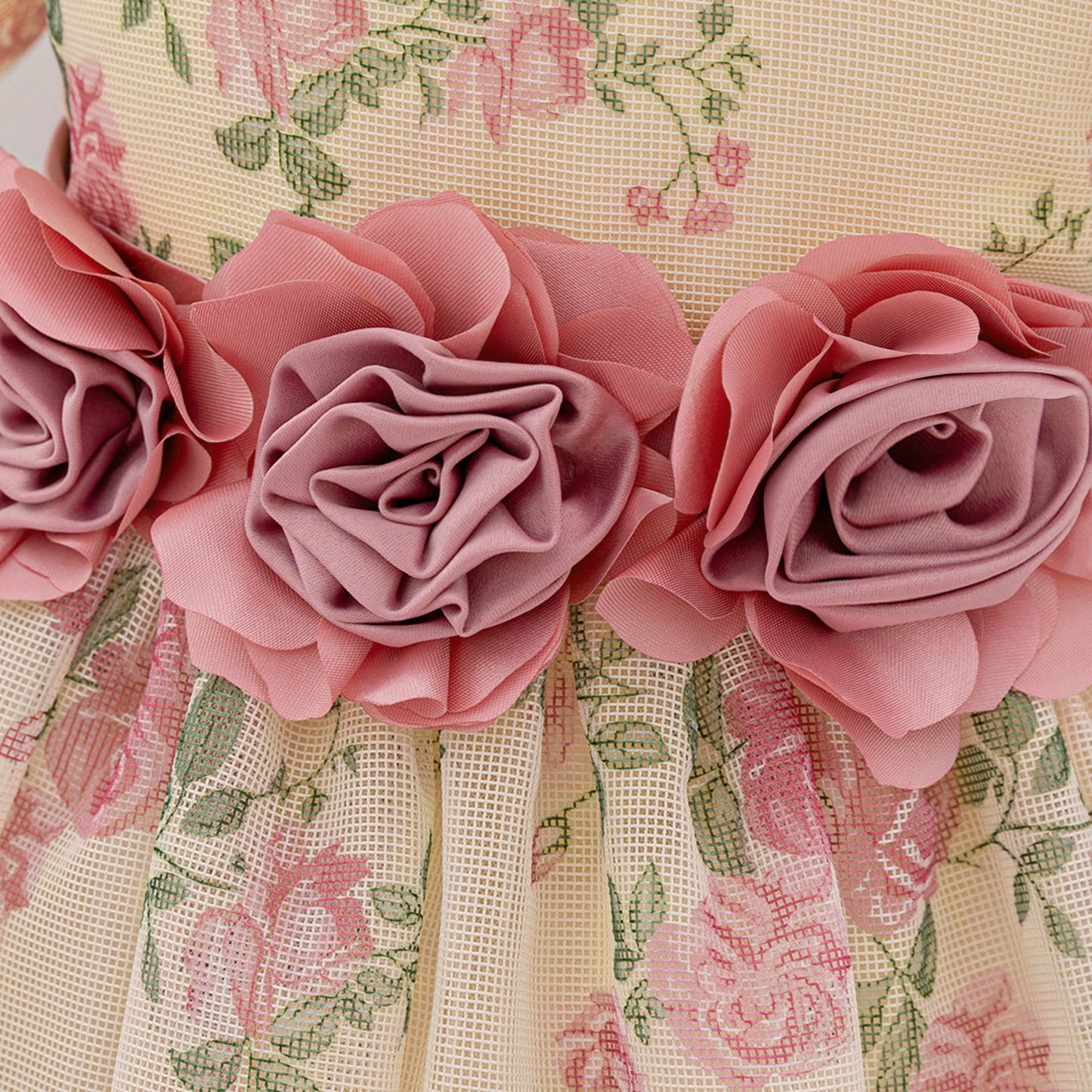 Cute Floral Bow Mesh Puffy Baby Dress – Princess Party & Wedding Gown for 9M-4Y