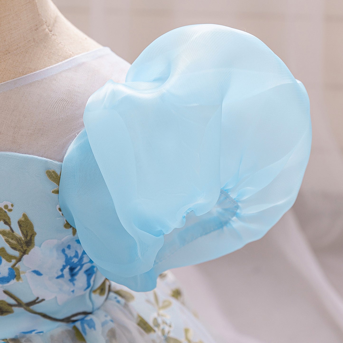 Cute Floral Puff Tulle Princess Dress – Ball Gown for Toddlers and Kids