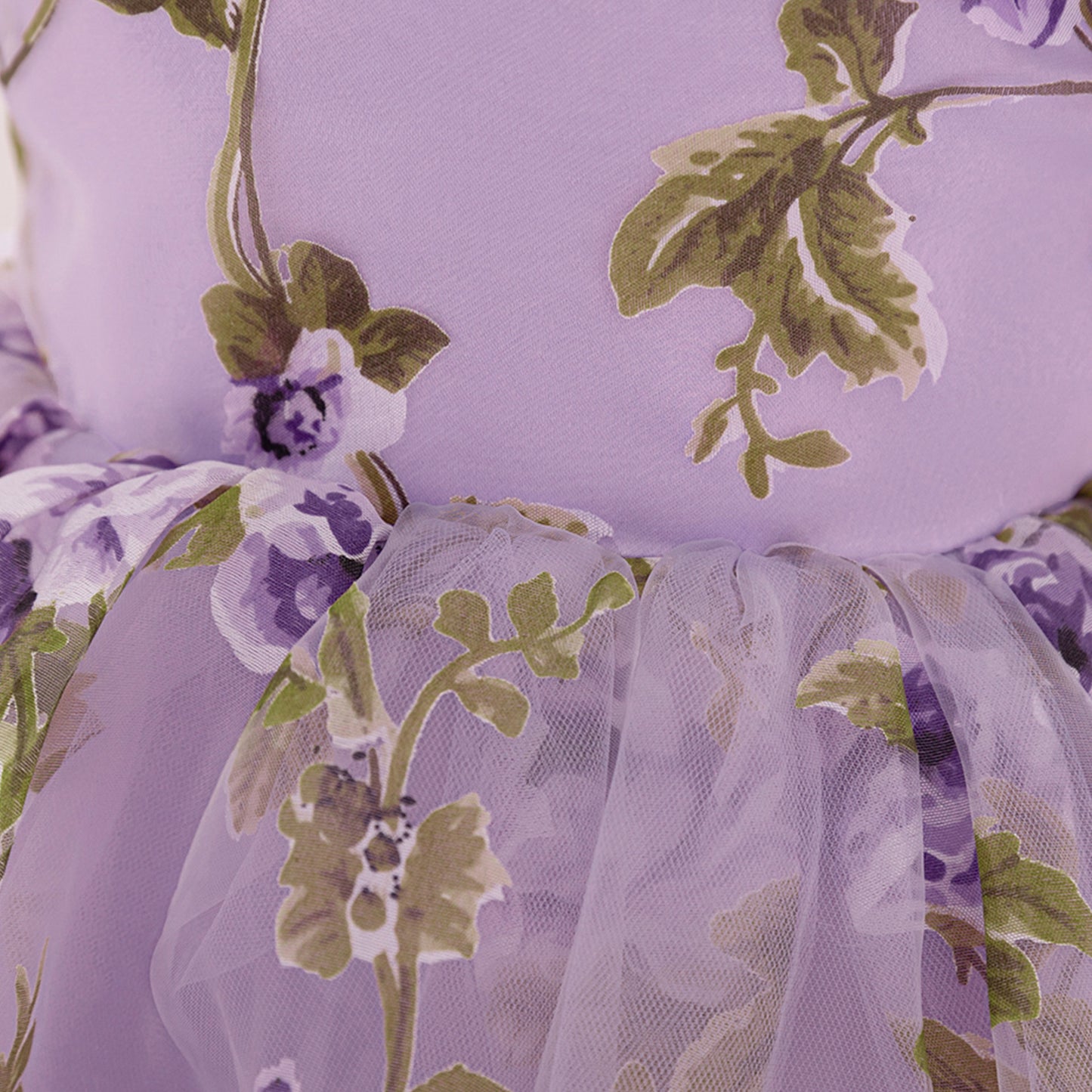 Cute Floral Puff Tulle Princess Dress – Ball Gown for Toddlers and Kids