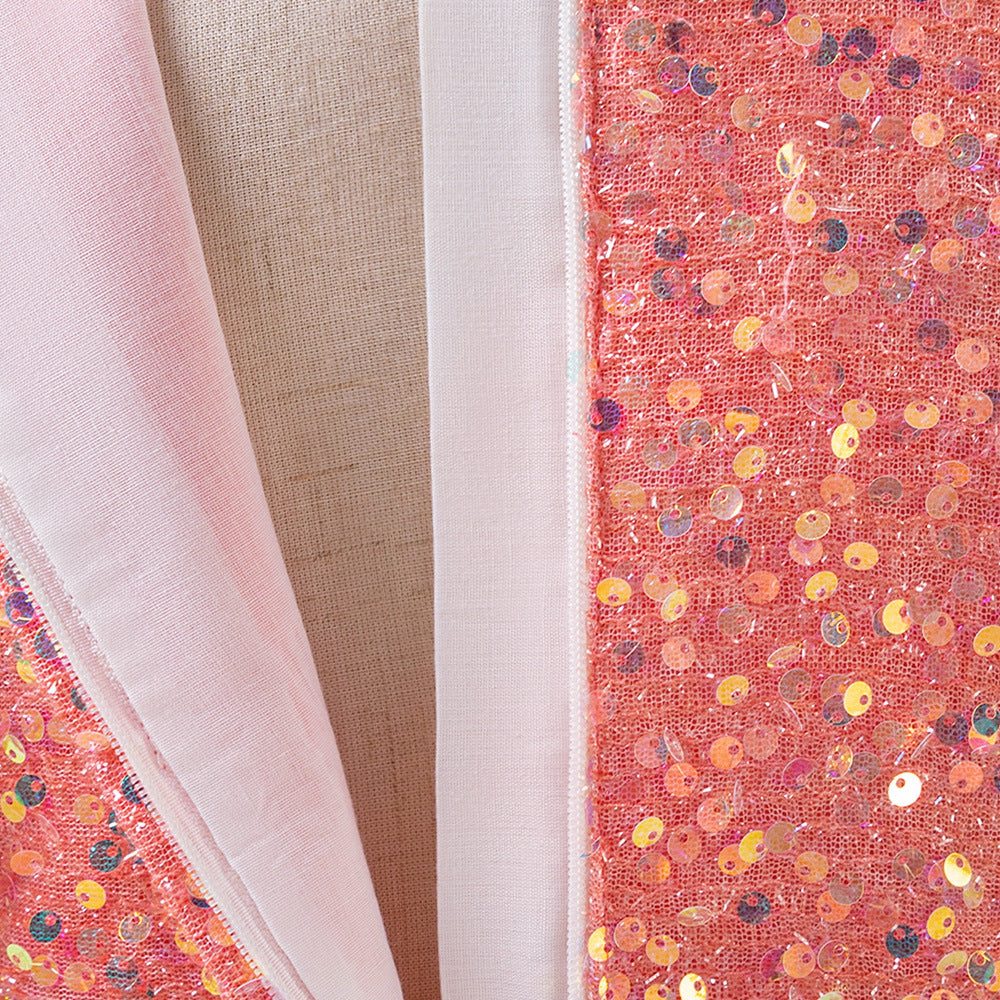 Cute A-Line Sequin Maxi Dress for Girls with Puff Sleeves & Bowknot