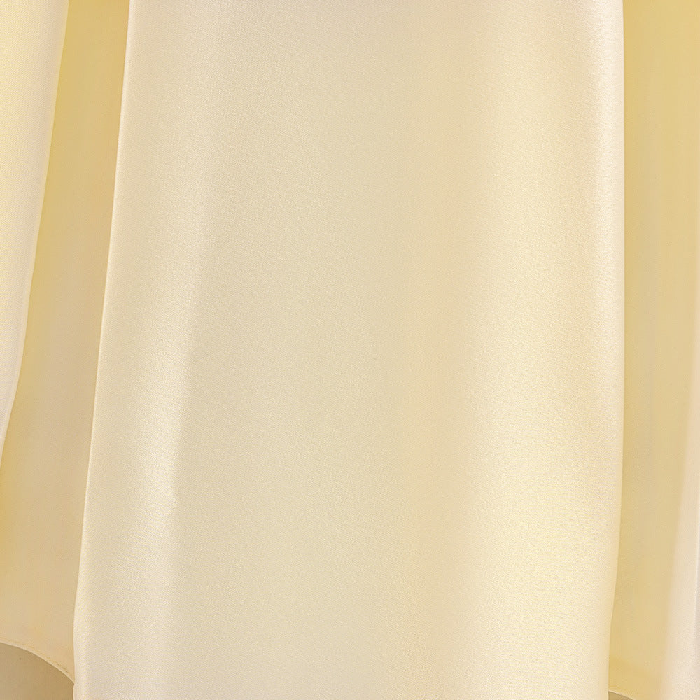 Cute A-Line Sequin Maxi Dress for Girls with Puff Sleeves & Bowknot