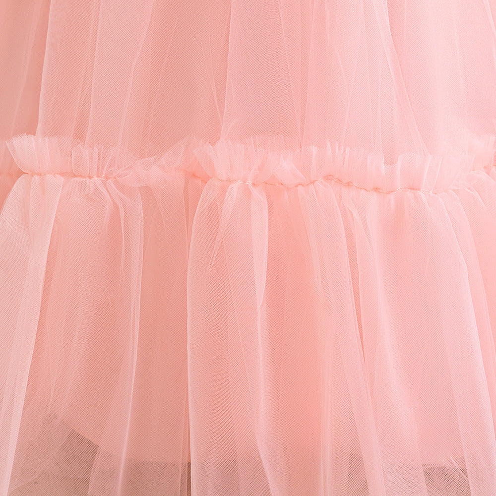 Girls' Tulle and Lace Maxi Dress with Sequins – Princess Party & Wedding Gown (Ages 5-12)