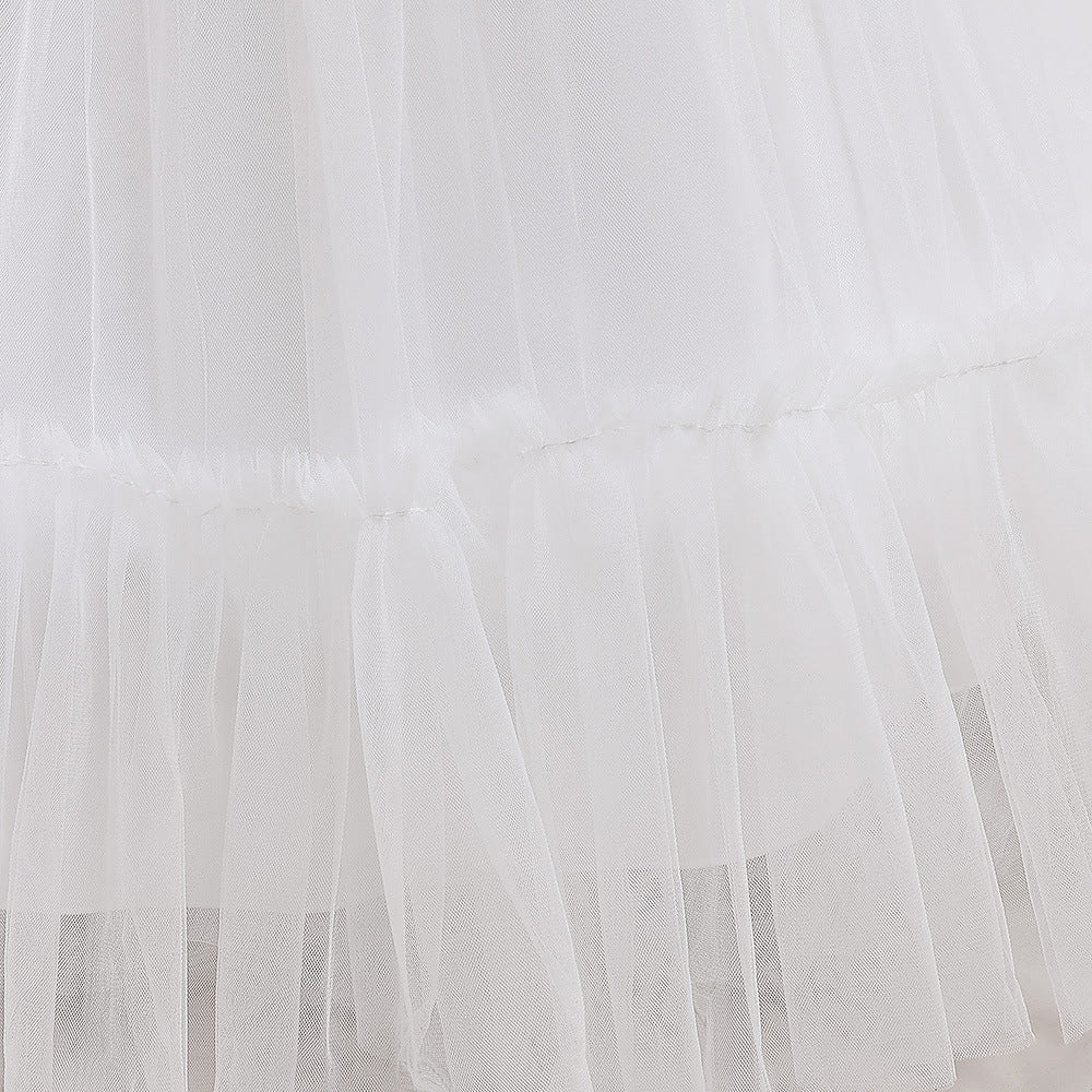Girls' Tulle and Lace Maxi Dress with Sequins – Princess Party & Wedding Gown (Ages 5-12)