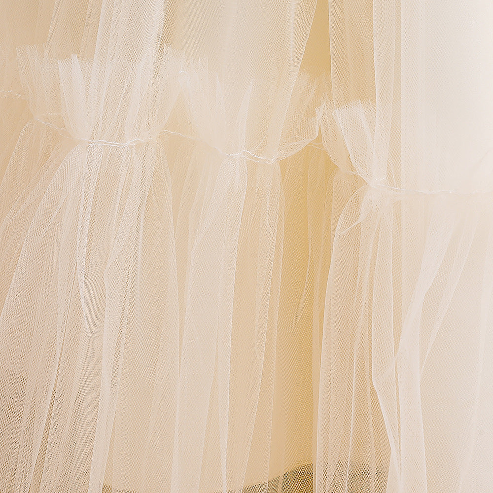 Girls' Tea-Length Tulle Princess Dress for Parties, Weddings & Photoshoots