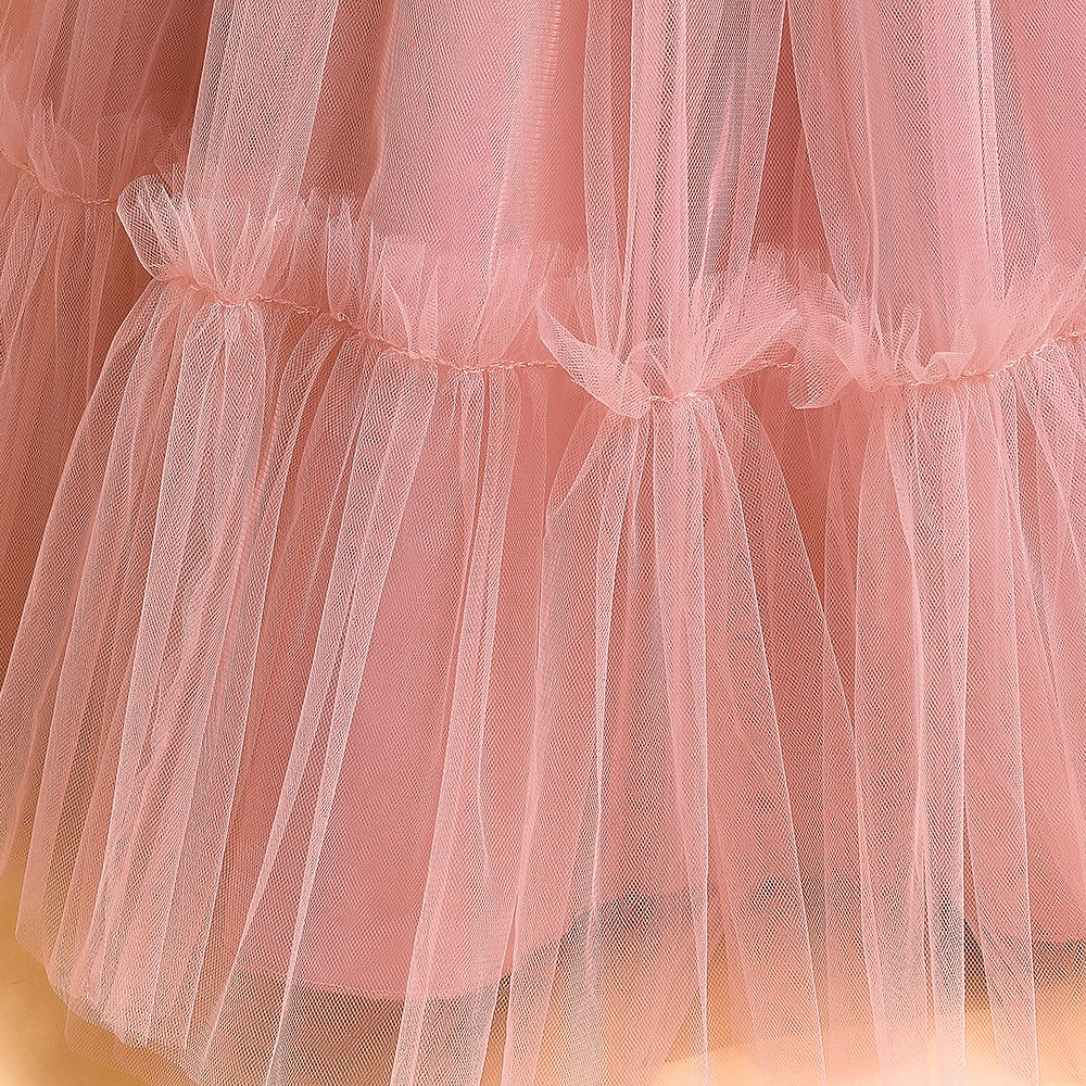 Girls' Tea-Length Tulle Princess Dress for Parties, Weddings & Photoshoots