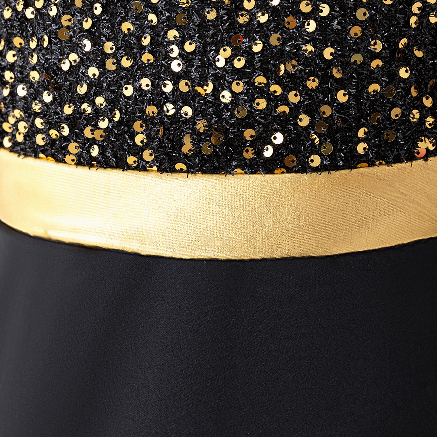 Cute Black Sequin High-Low A-Line Halter Dress for Girls (5-13 Years) | Party & Formal