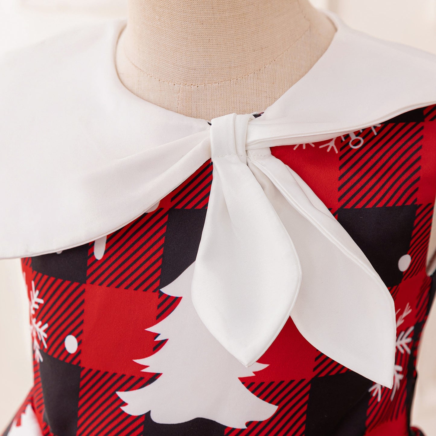 Burgundy Reindeer Snowflake Tea Dress for Girls – Christmas Cartoon Party Outfit
