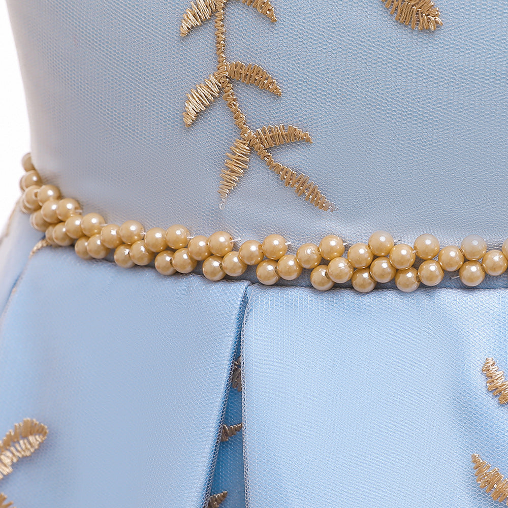 Embroidered Puffy Princess Dress for Girls – Ball Gown Flower Girl Outfit