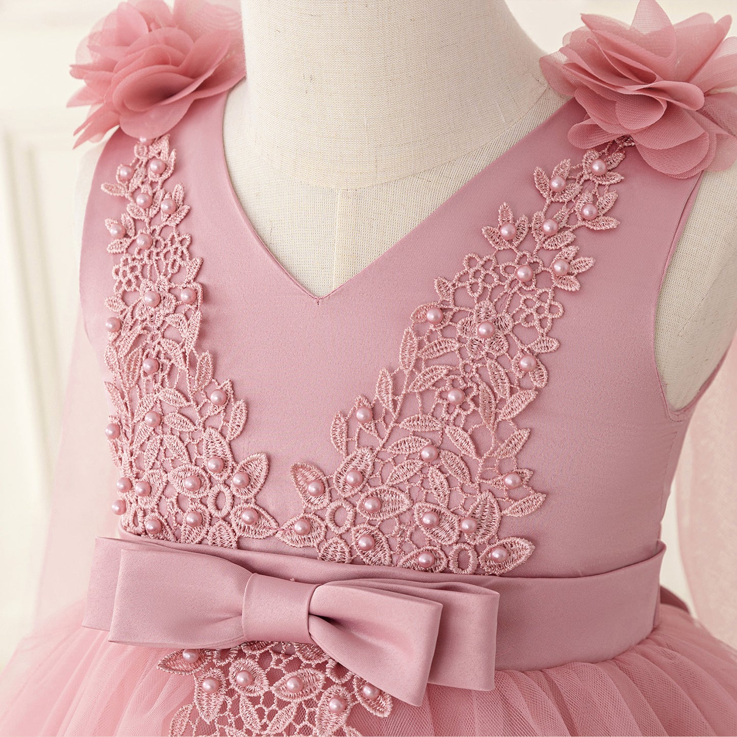 Adorable A-Line Tulle & Lace 3D Flower Girl Dress for Parties & Weddings