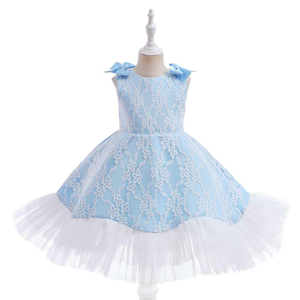 Light Blue Princess A-Line Dress for Girls | Knee Length Fairy Party Dress